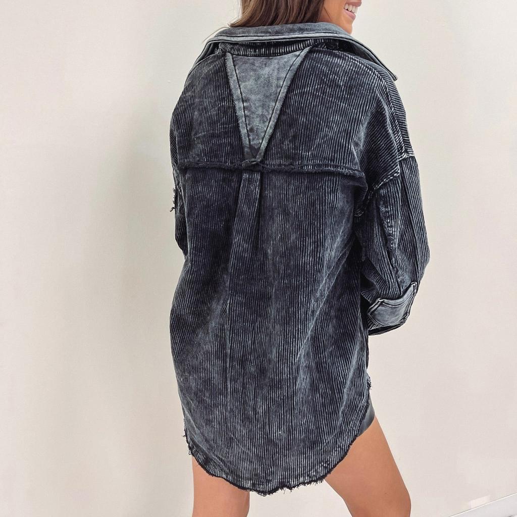 Vintage Black Corded Shacket